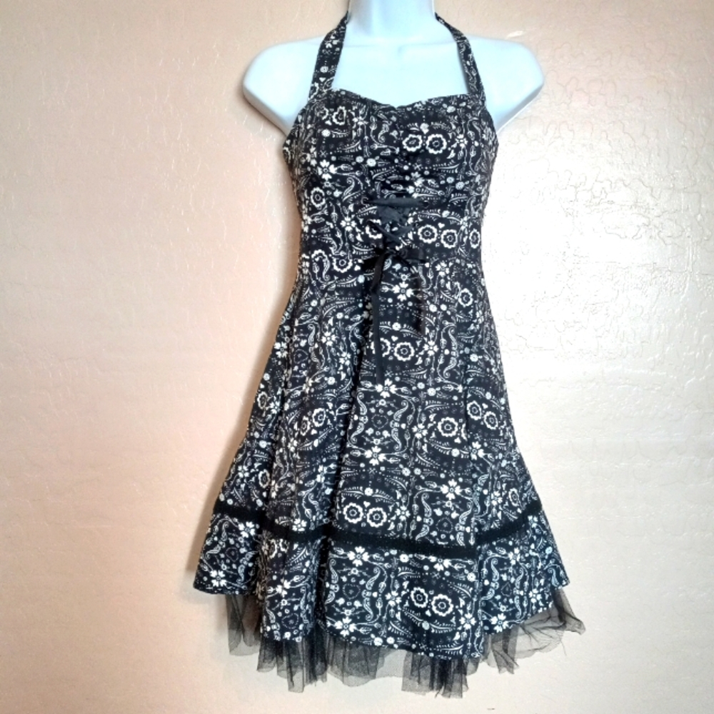 Hot Topic The Book Of Life Day Of The Dead Printed Rockabilly Halter Swing Dress